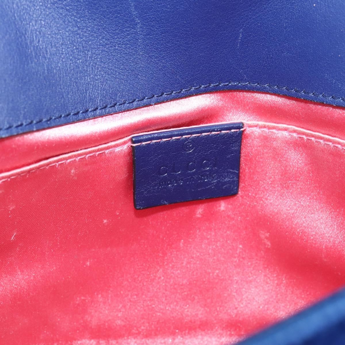 Gucci Gg Marmont Matelassé Velvet Blue Velvet Shoulder Bag Bag (Pre-Owned)