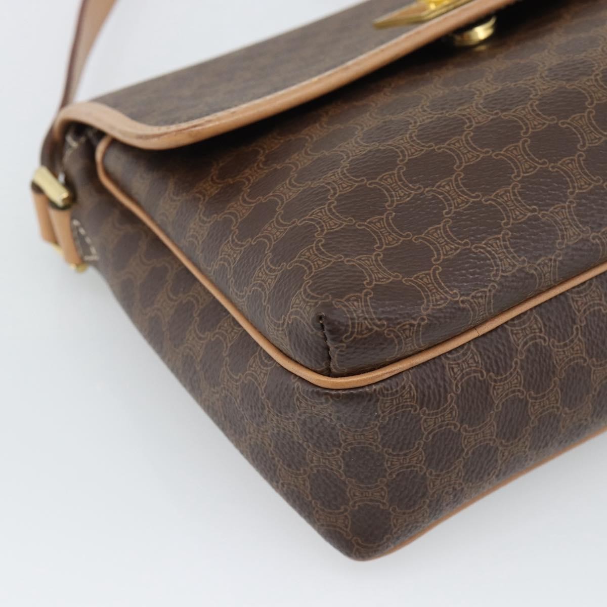 Celine Macadam Canvas Brown Canvas Shoulder Bag Bag (Pre-Owned)