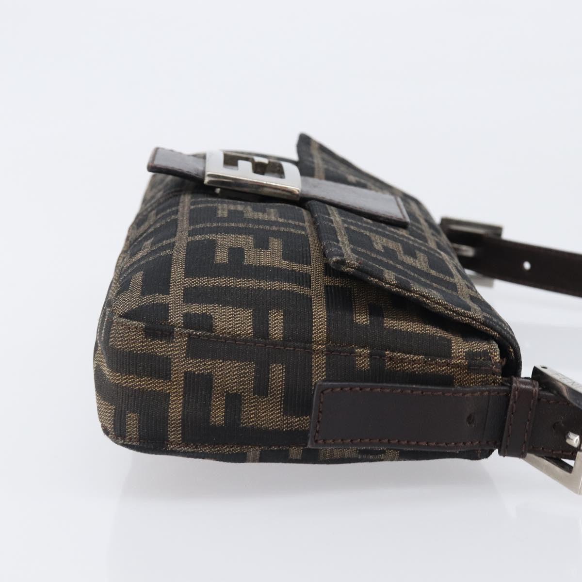 Fendi Mamma Baguette Zucca Jacquard Velvet Brown Canvas Shoulder Bag Bag (Pre-Owned)