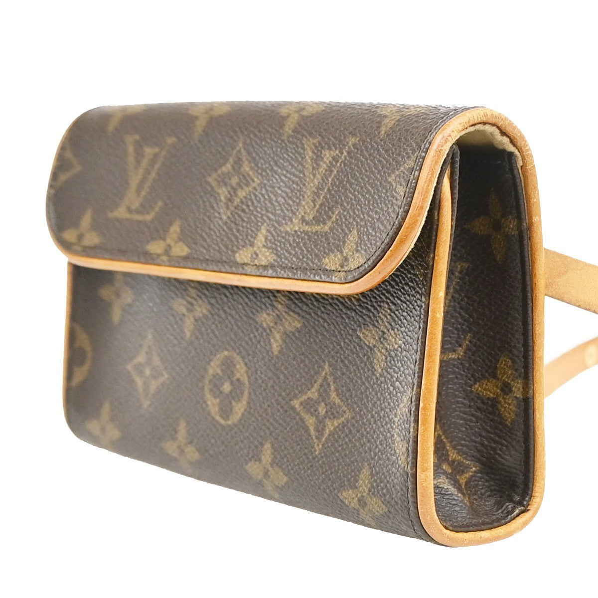 Louis Vuitton Florentine Waist Monogram Canvas Brown Leather Handbag (Pre-Owned)