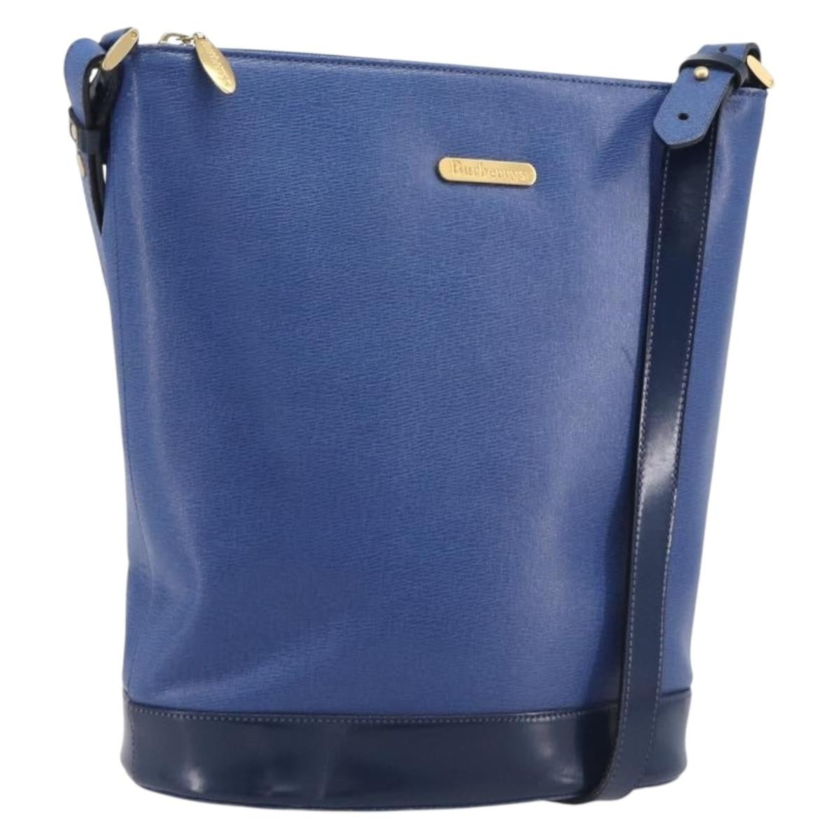 Burberry Shoulder Leather Blue Leather Shoulder Bag Bag (Pre-Owned)