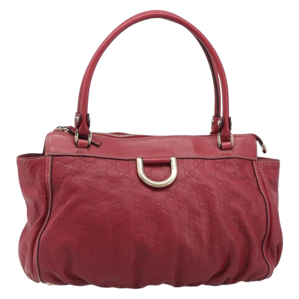 Gucci D Ring Guccissima Leather Red Leather Tote Bag Bag (Pre-Owned)