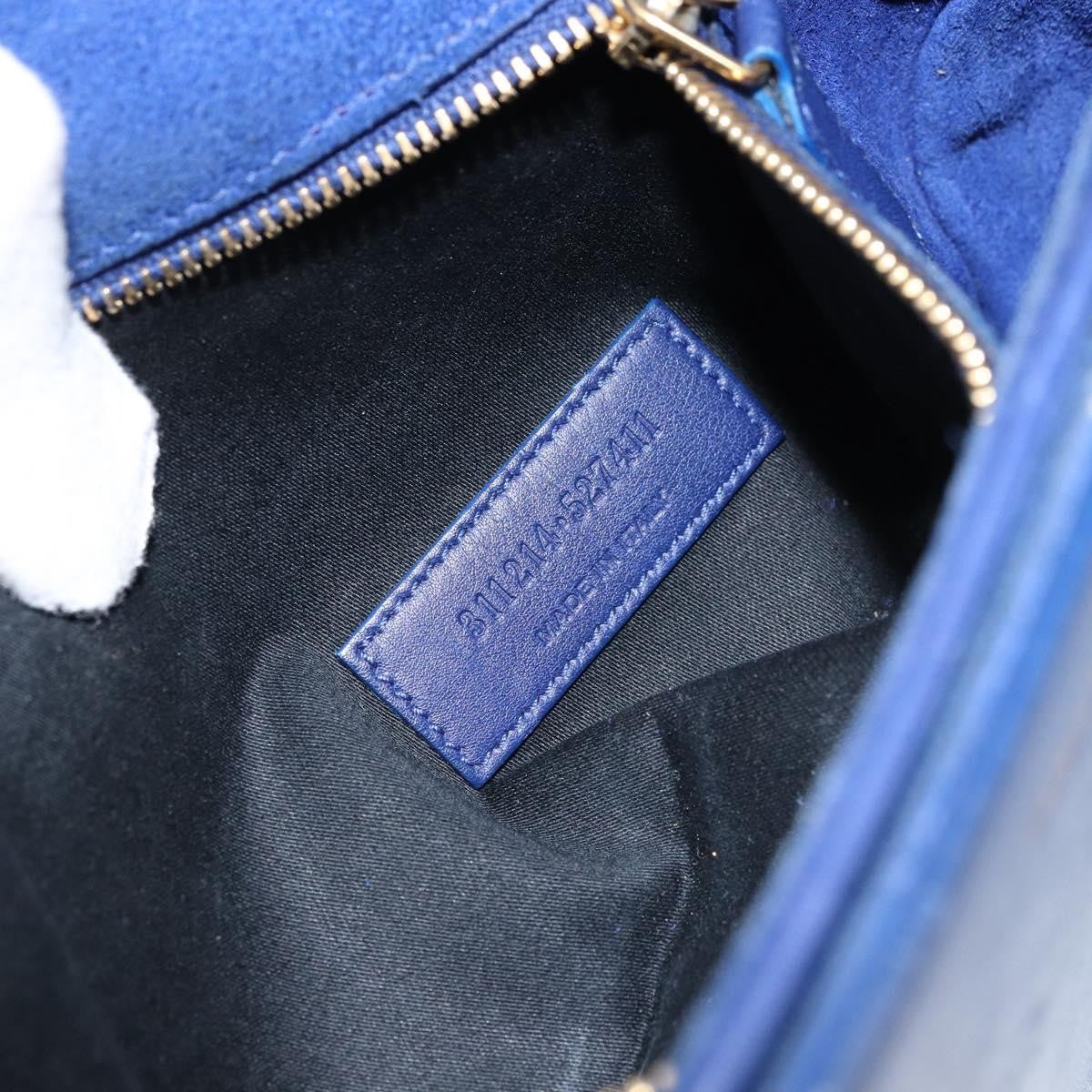 Saint Laurent Chyc Flap Leather Blue Leather Shoulder Bag Bag (Pre-Owned)