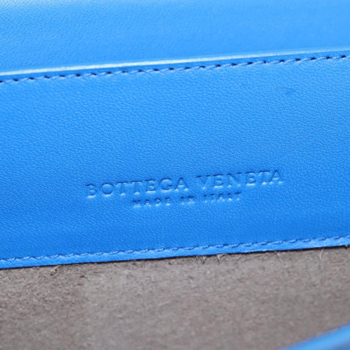 Bottega Veneta Double Compartment Flap Intrecciato Nappa Blue Leather Shoulder Bag Bag (Pre-Owned)