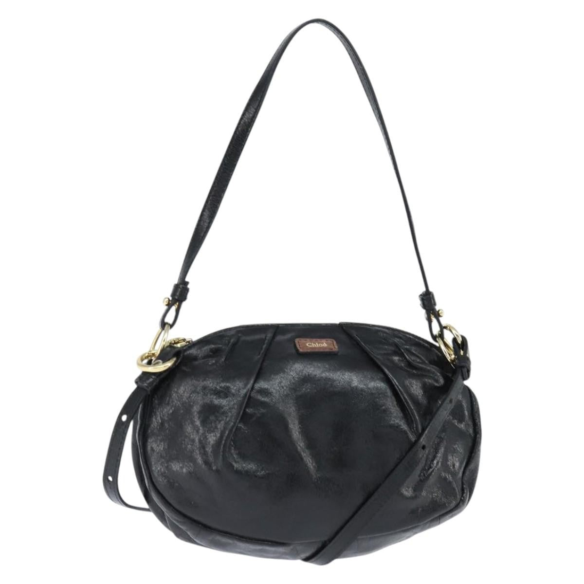 Chloe Shoulder Bag Leather Black Leather Shoulder Bag Bag (Pre-Owned)