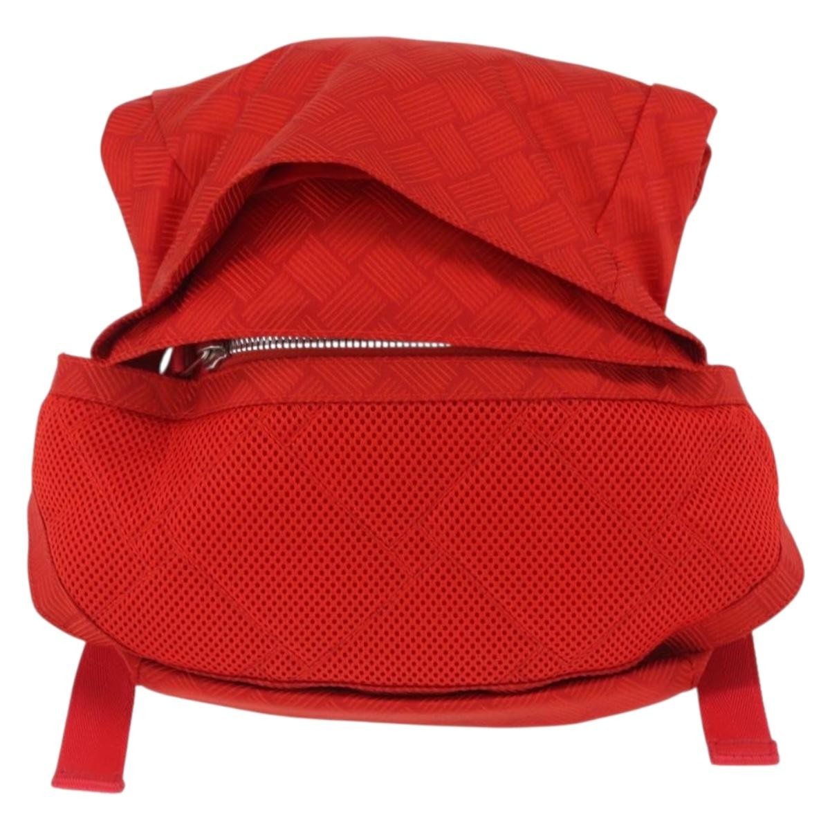 Bottega Veneta Paper Touch Printed Nylon Red Nylon Backpack Bag (Pre-Owned)