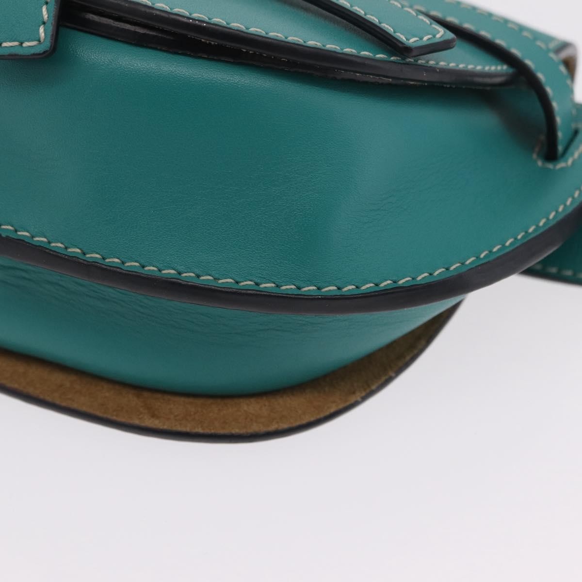 Loewe Gate Belt Leather Green Leather Handbag (Pre-Owned)