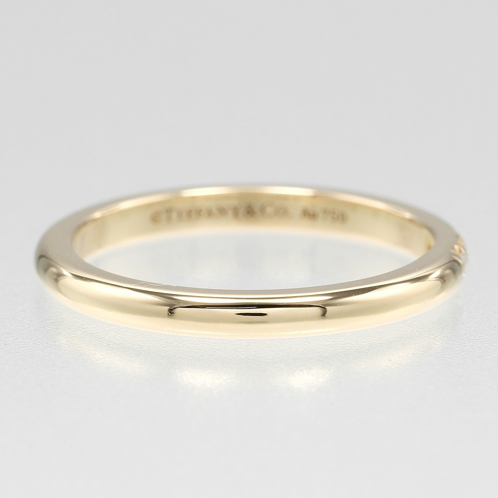 Tiffany & Co. Forever Band 18K Yellow Gold With Diamond Gold Yellow_Gold Ring Jewelry (Pre-Owned)
