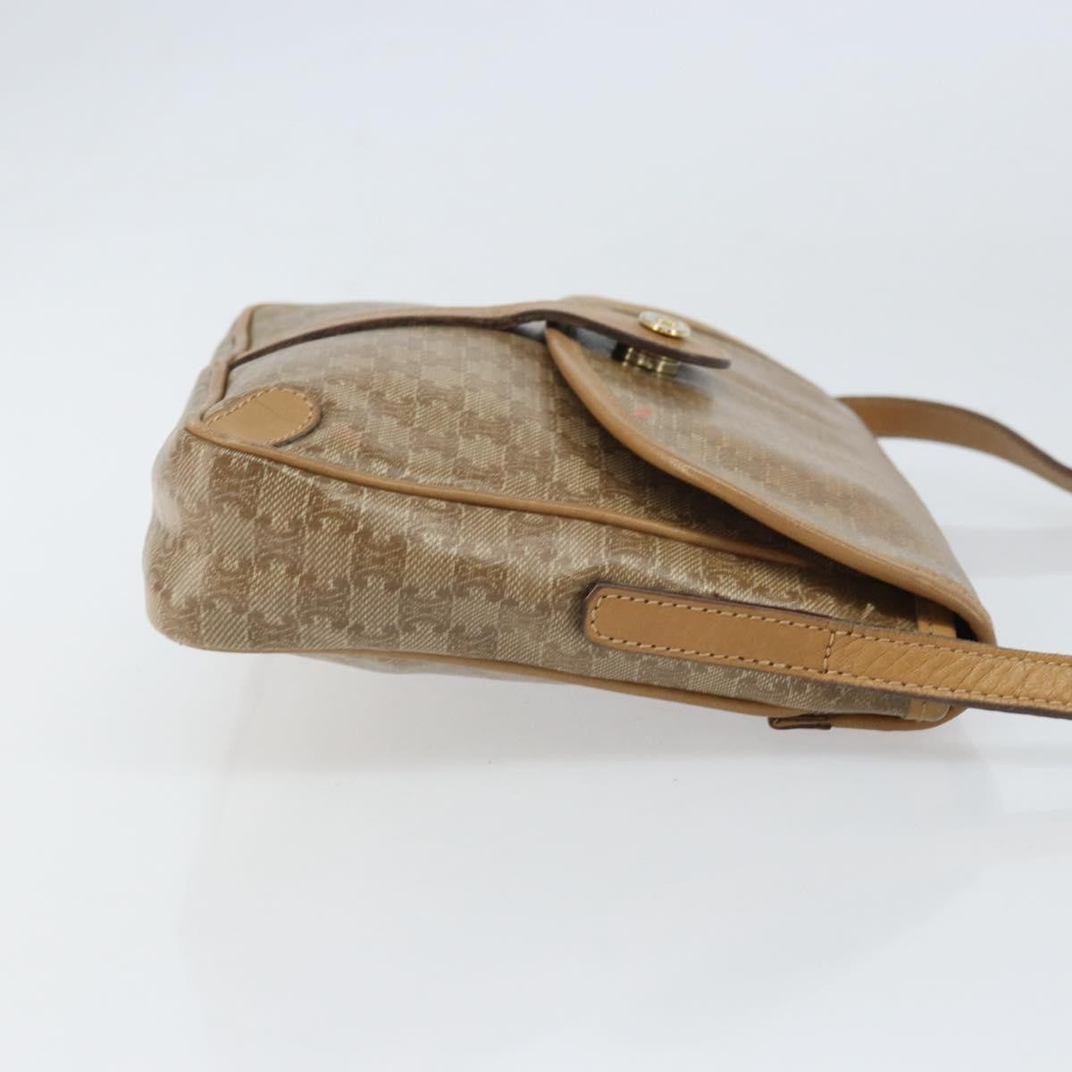 Celine Vintage Macadam Canvas And Leather Beige Canvas Shoulder Bag Bag (Pre-Owned)