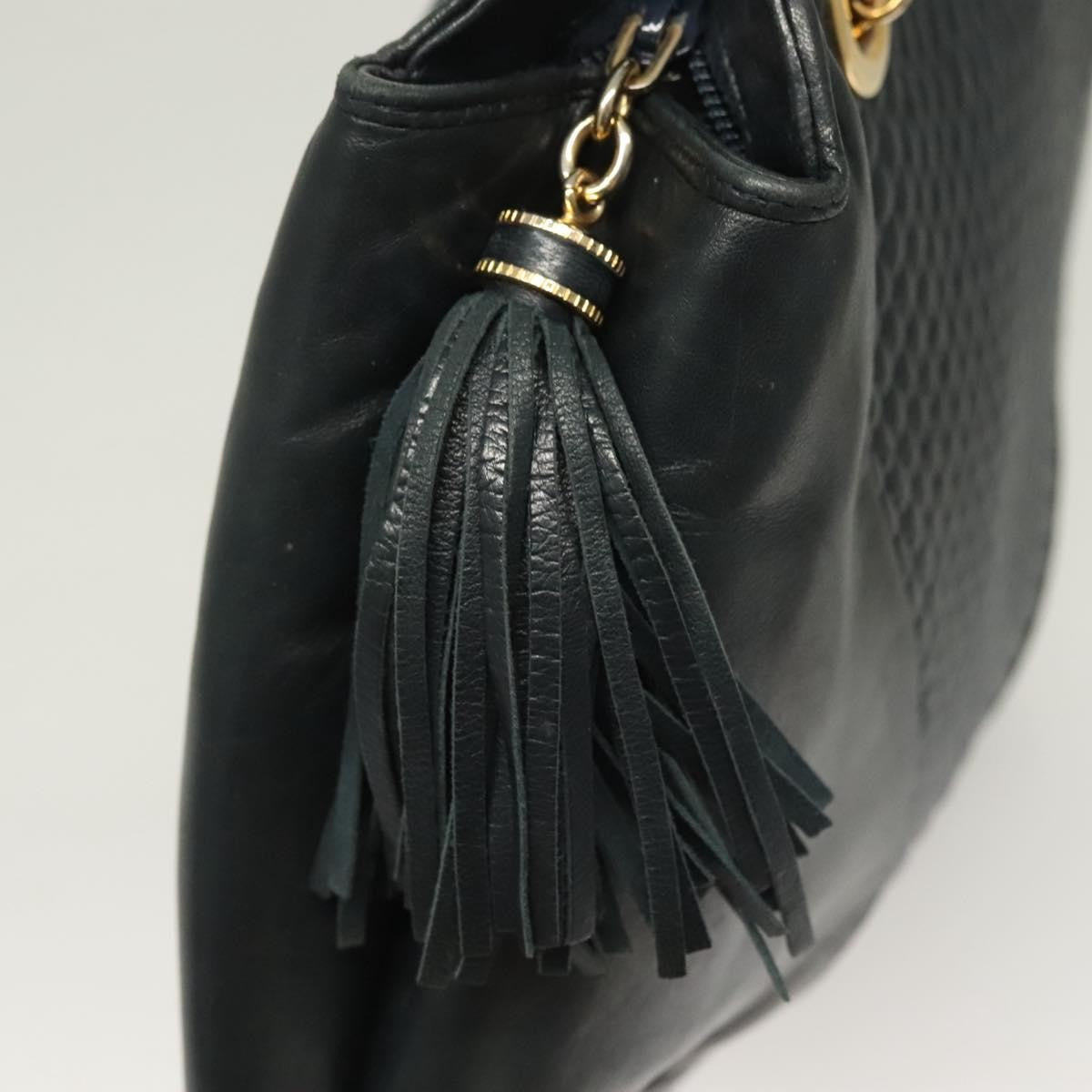 Bally Vintage Quilted Leather Black Leather Handbag (Pre-Owned)