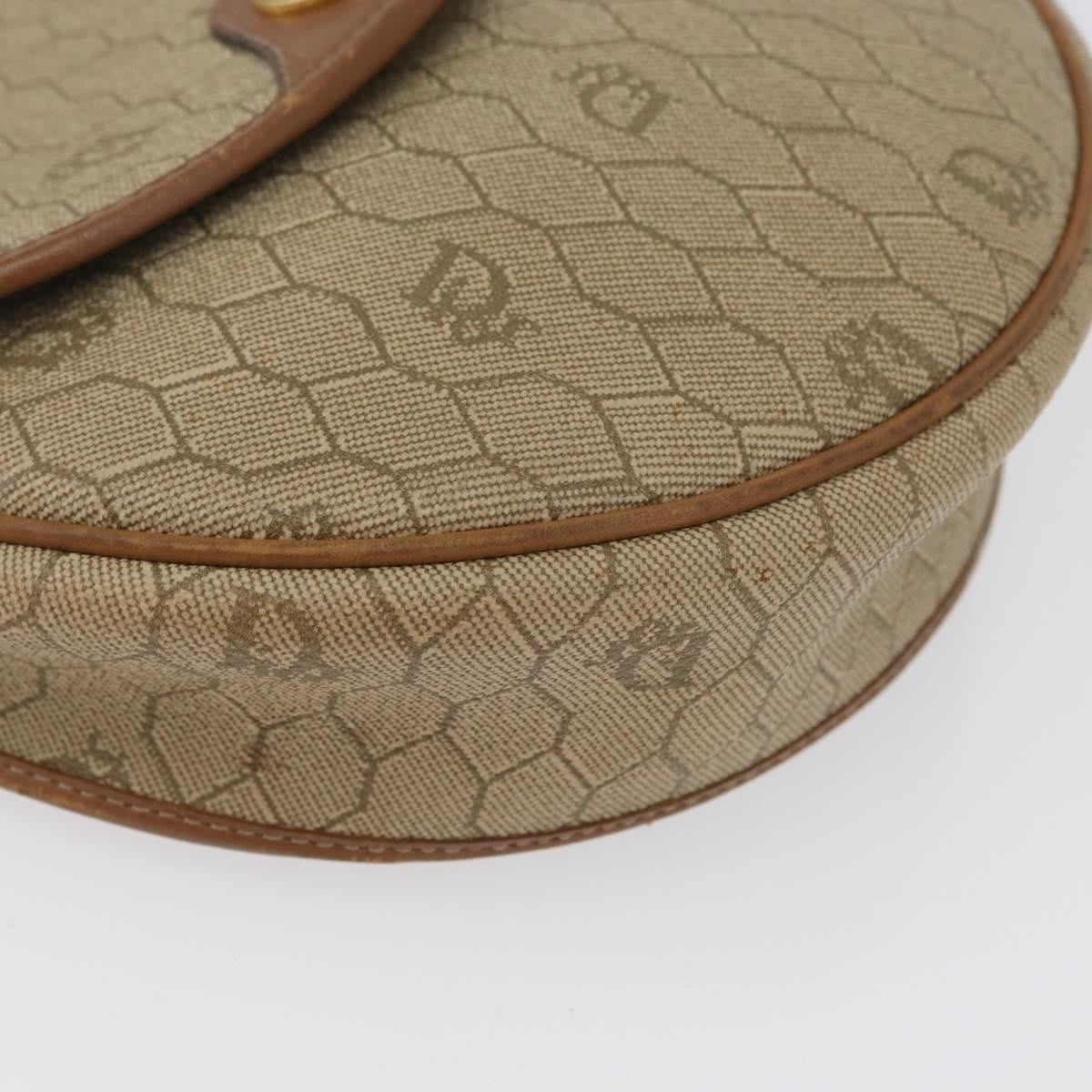 Christian Dior Vintage Honeycomb Flap Canvas And Leather Beige Canvas Shoulder Bag Bag (Pre-Owned)