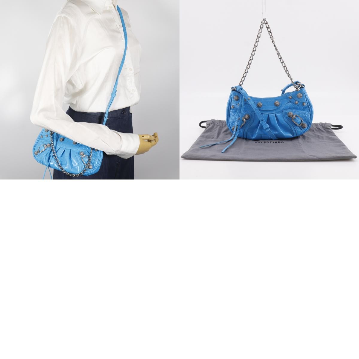 Balenciaga Shoulder Pvc Blue Leather Shoulder Bag Bag (Pre-Owned)
