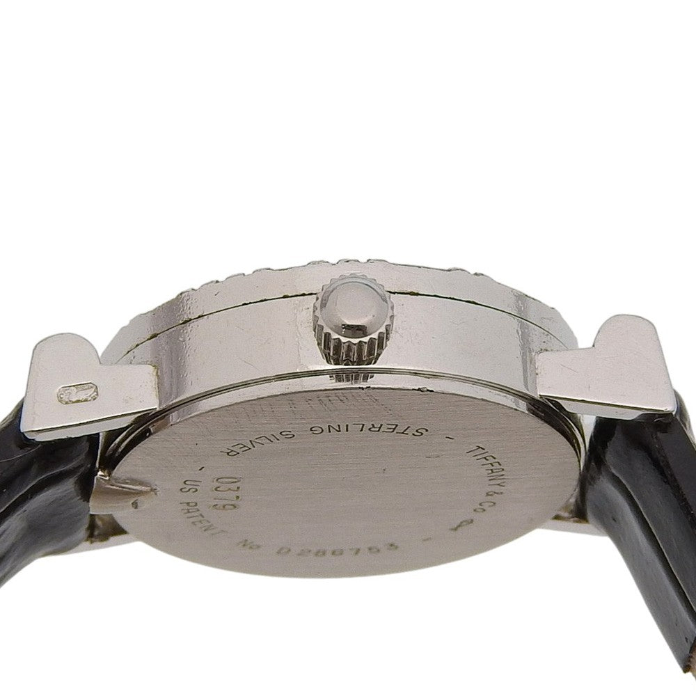 Tiffany & Co. Atlas Quartz Stainless Steel And Leather Watch (Pre-Owned)