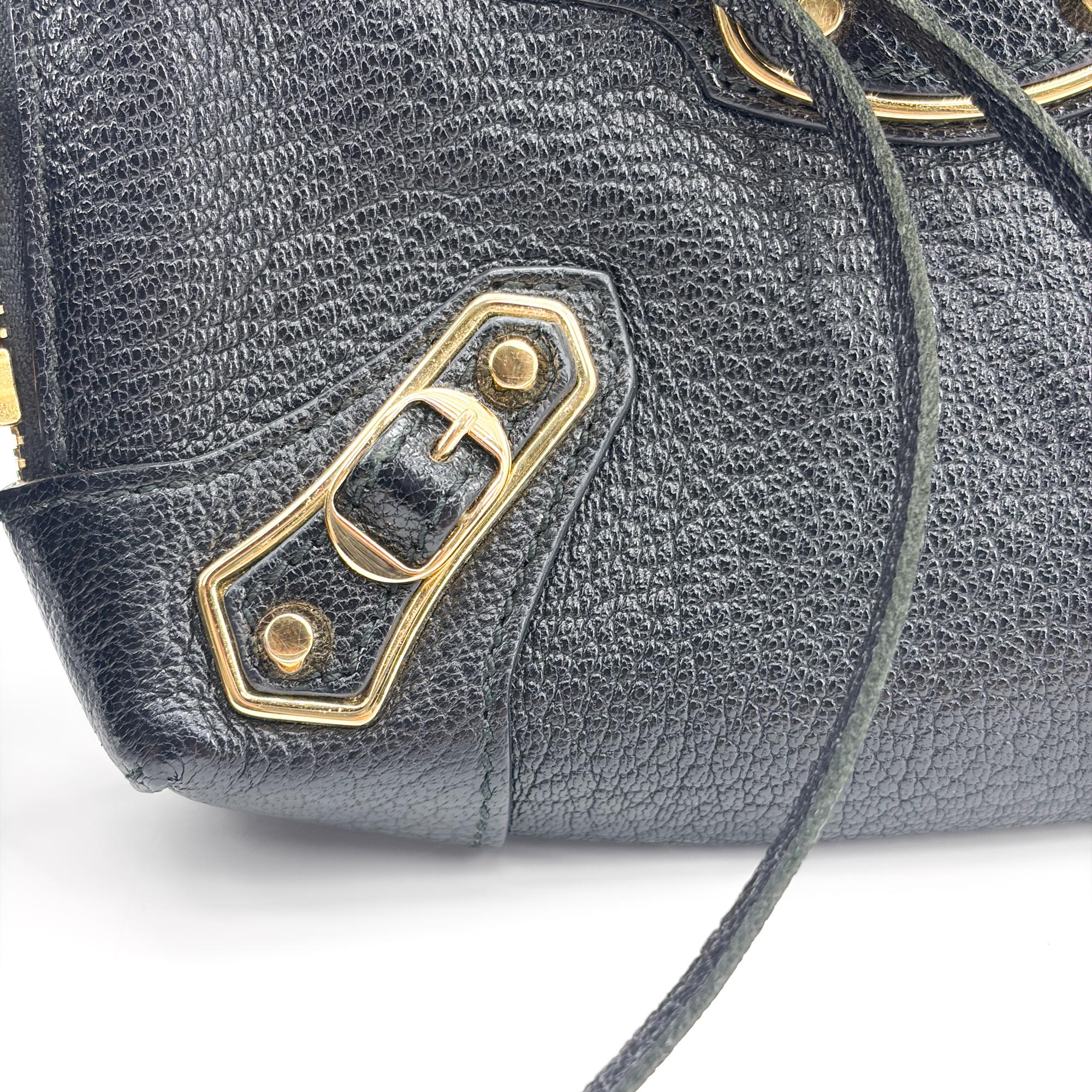 Balenciaga Classic Studs Chain Reporter Leather Black Leather Crossbody Bag Bag (Pre-Owned)