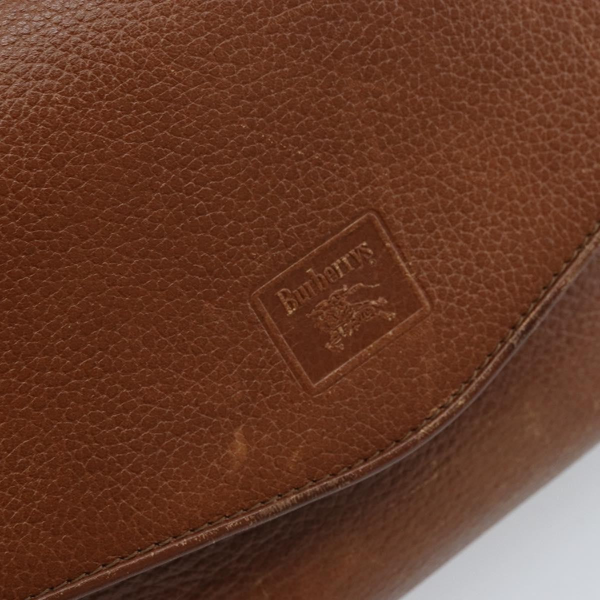 Burberry Flap Shoulder Leather Brown Leather Shoulder Bag Bag (Pre-Owned)
