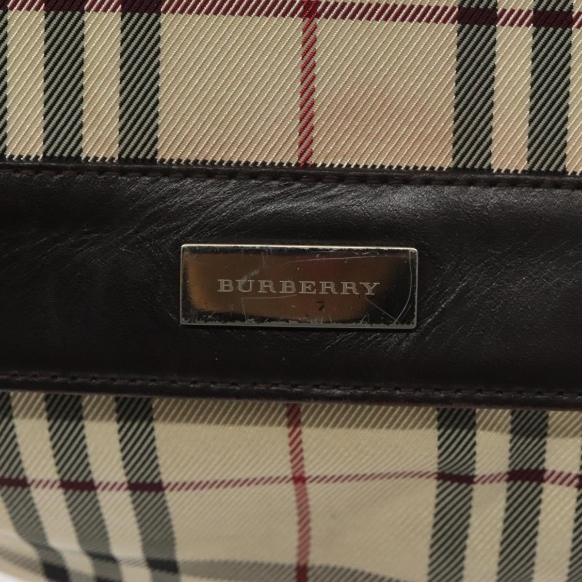 Burberry Nova Check Canvas And Leather Beige Canvas Shoulder Bag Bag (Pre-Owned)