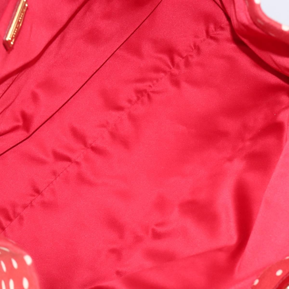 Miu Miu Beau Top Handle Leather Red Canvas Handbag (Pre-Owned)