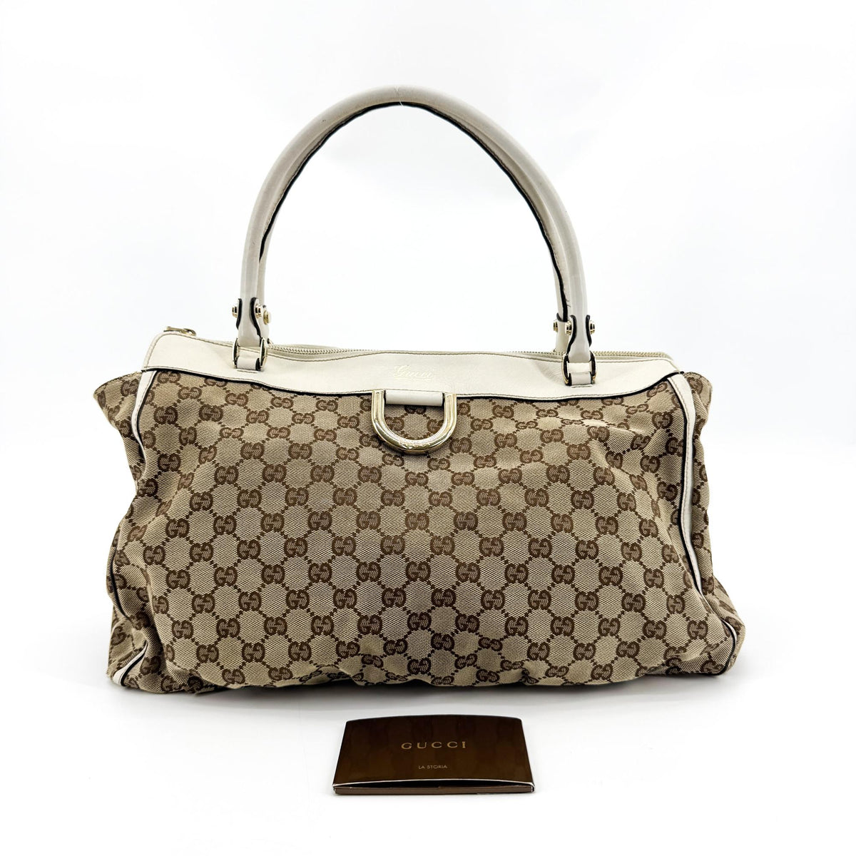 Gucci D-Ring Gg Canvas Beige Canvas Shoulder Bag Bag (Pre-Owned)
