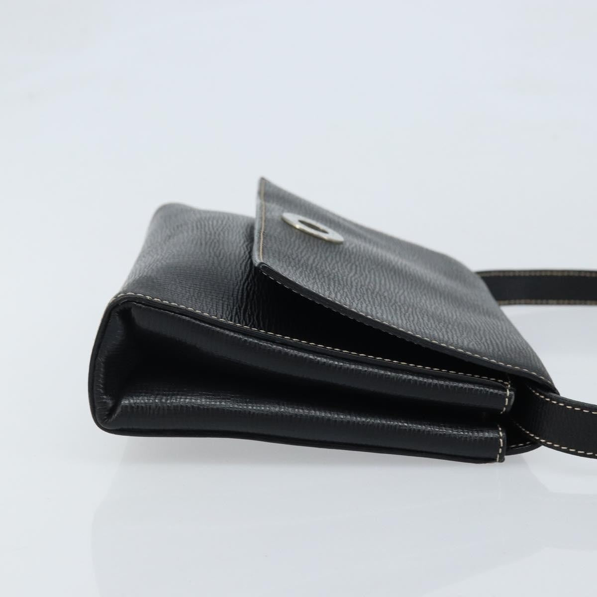 Celine Vintage Circle Logo Leather Black Leather Crossbody Bag Bag (Pre-Owned)