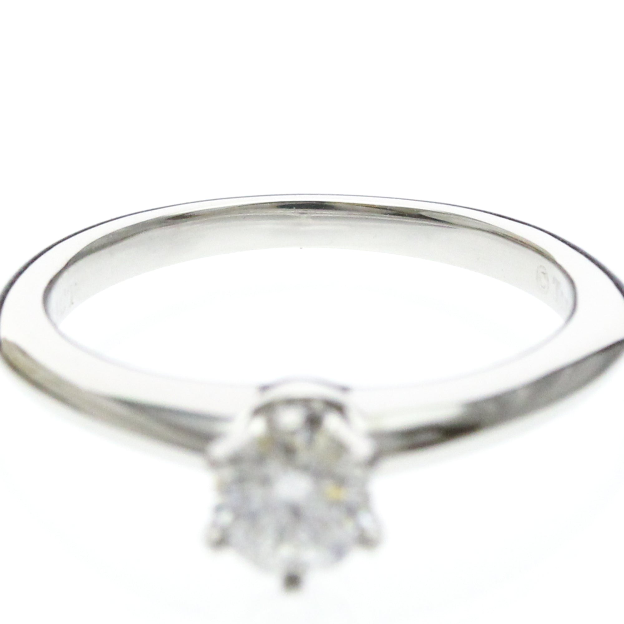 Tiffany & Co. Tiffany Setting Solitaire Platinum With Diamond Silver Platinum Ring Jewelry (Pre-Owned)