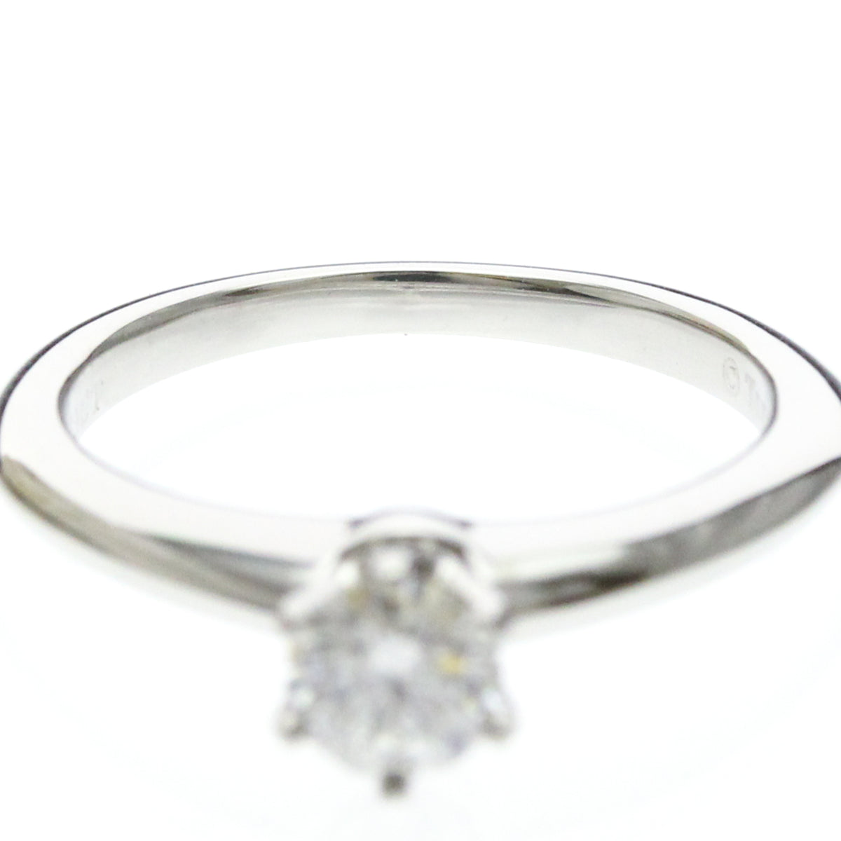 Tiffany & Co. Tiffany Setting Solitaire Platinum With Diamond Silver Platinum Ring Jewelry (Pre-Owned)