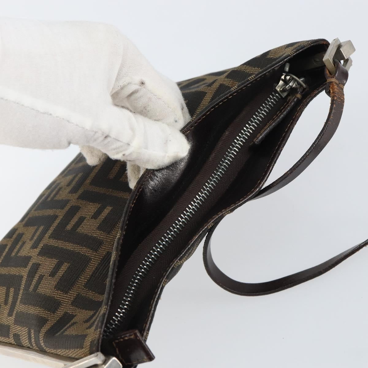 Fendi Vintage Shoulderbag Canvas Brown Canvas Shoulder Bag Bag (Pre-Owned)