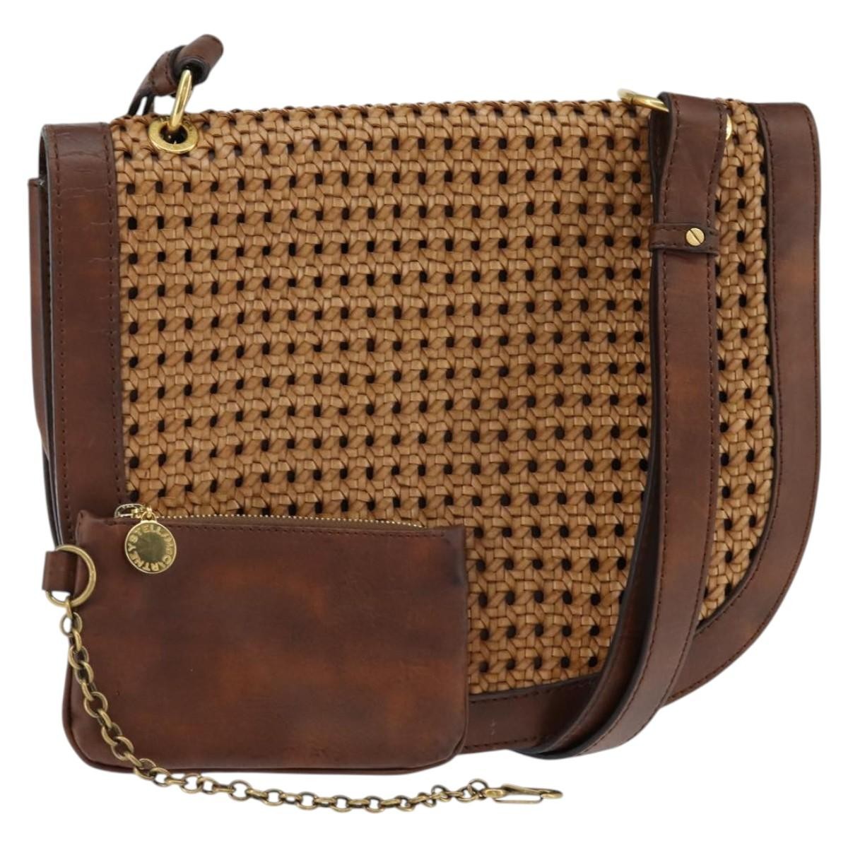 Stella Mccartney Flap Shoulder Polyester Brown Polyester Shoulder Bag Bag (Pre-Owned)