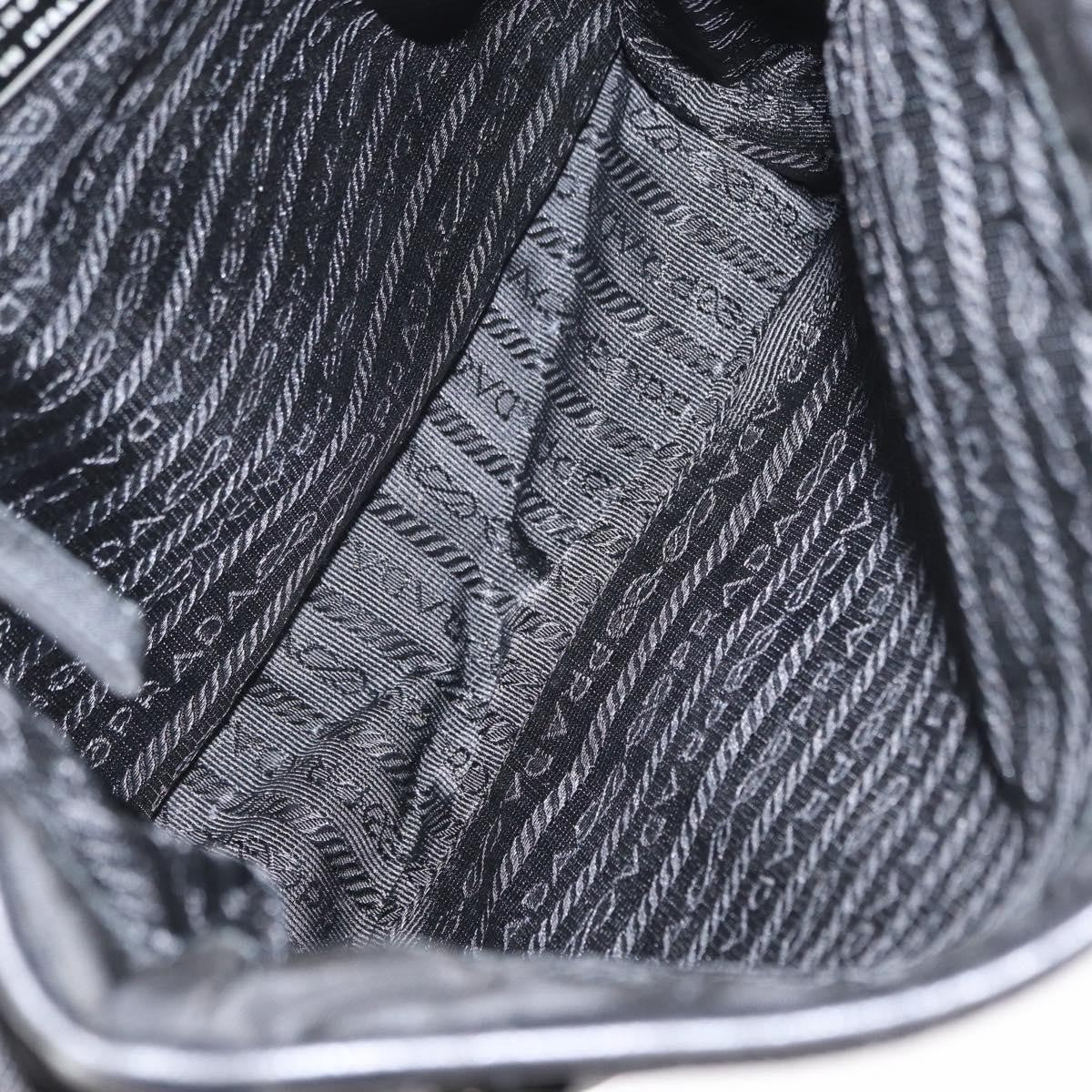 Prada Logo Flap Messenger Tessuto Black Nylon Shoulder Bag Bag (Pre-Owned)