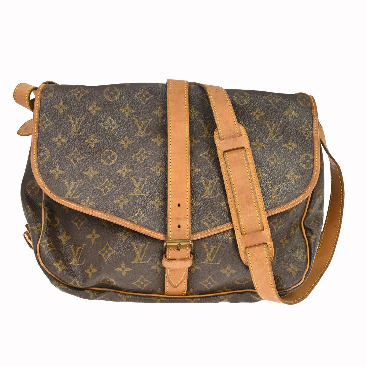 Louis Vuitton Saumur Monogram Canvas Brown Canvas Handbag (Pre-Owned)