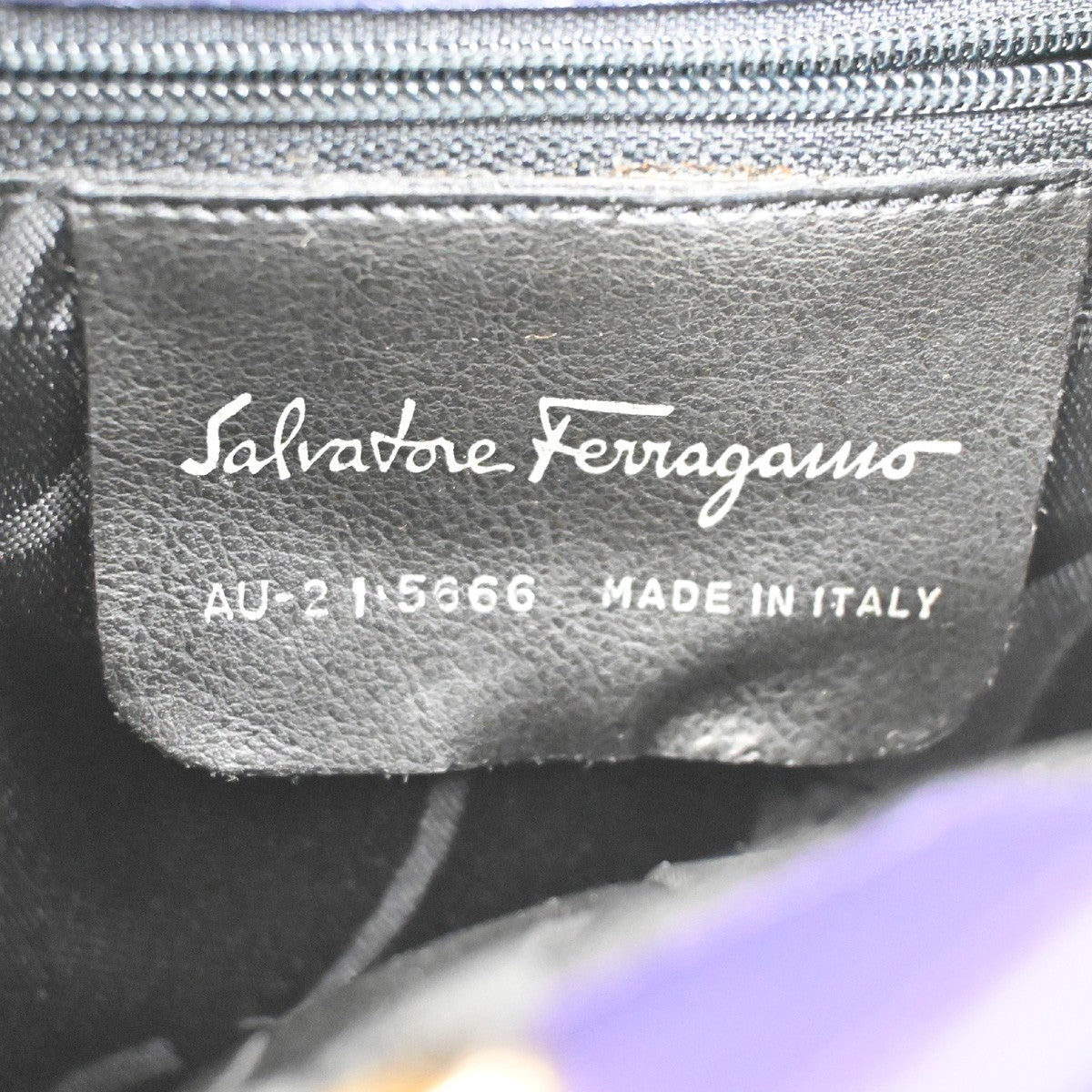 Salvatore Ferragamo Vara Chain Canvas Purple Canvas Backpack Bag (Pre-Owned)