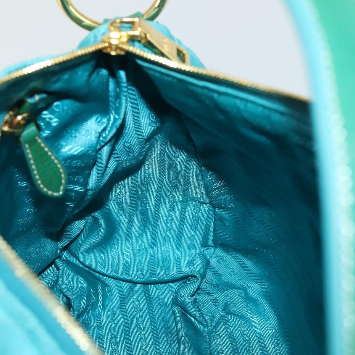 Prada Zip Hobo Chevron Tessuto Blue Nylon Shoulder Bag Bag (Pre-Owned)