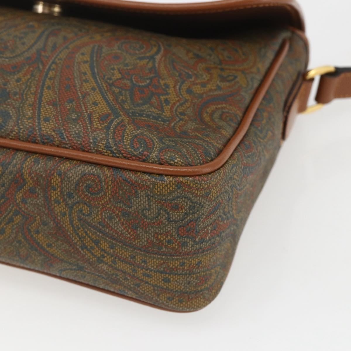Valentino Garavani Vintage Canvas And Leather Brown Canvas Shoulder Bag Bag (Pre-Owned)