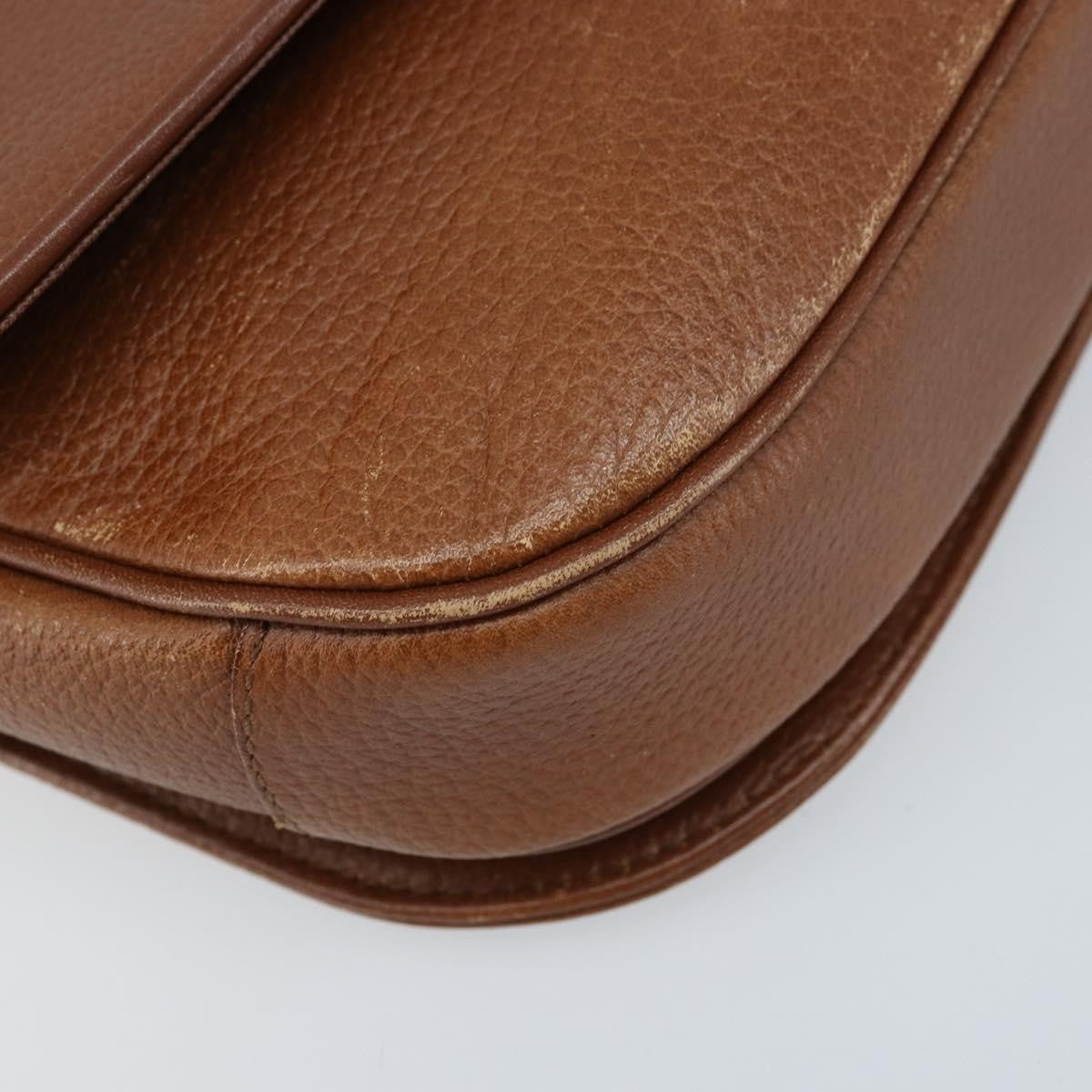Burberry Flap Shoulder Leather Brown Leather Shoulder Bag Bag (Pre-Owned)