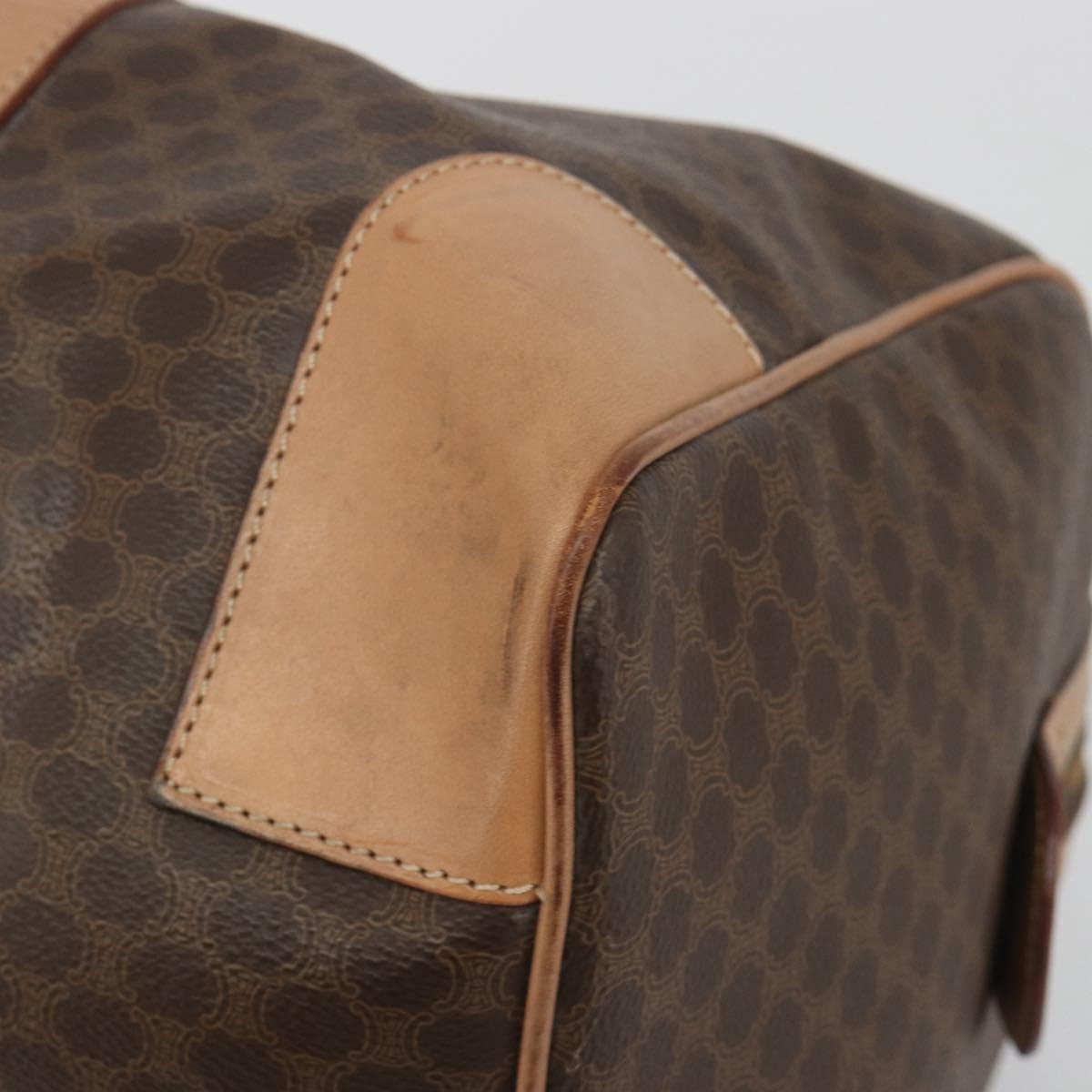 Celine Vintage Duffle Macadam Coated Canvas Brown Pvc Travel Bag Bag (Pre-Owned)