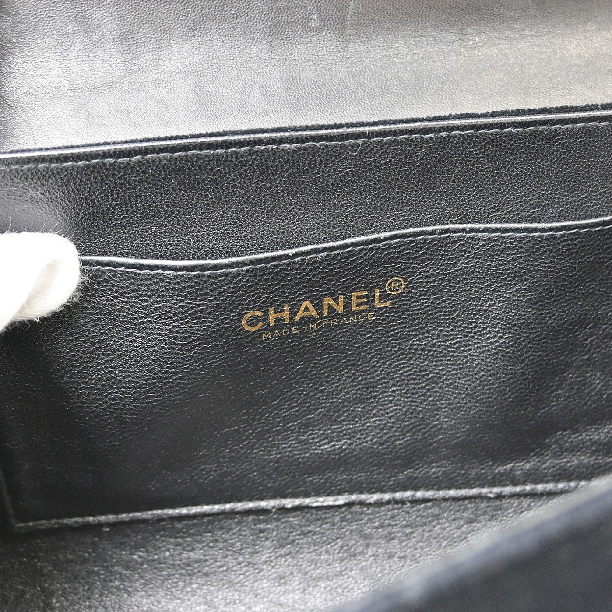 Chanel Chocolate Bar Mademoiselle Lock Chain Quilted Velvet Black Velvet Shoulder Bag Bag (Pre-Owned)