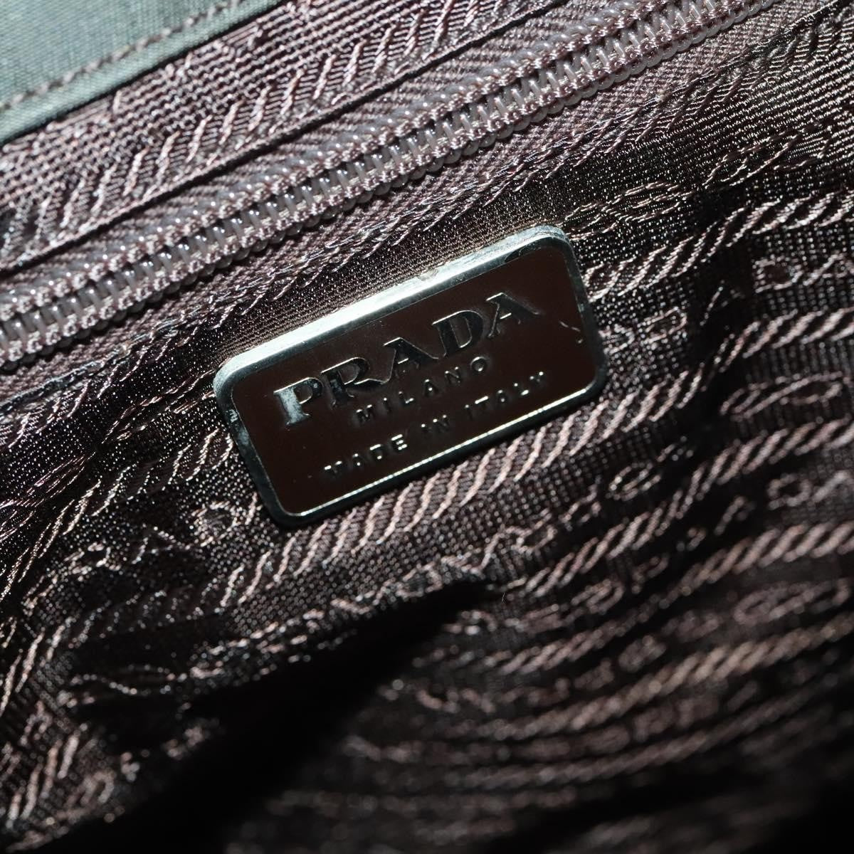 Prada Front Pocket Buckle Nylon Khaki Nylon Backpack Bag (Pre-Owned)