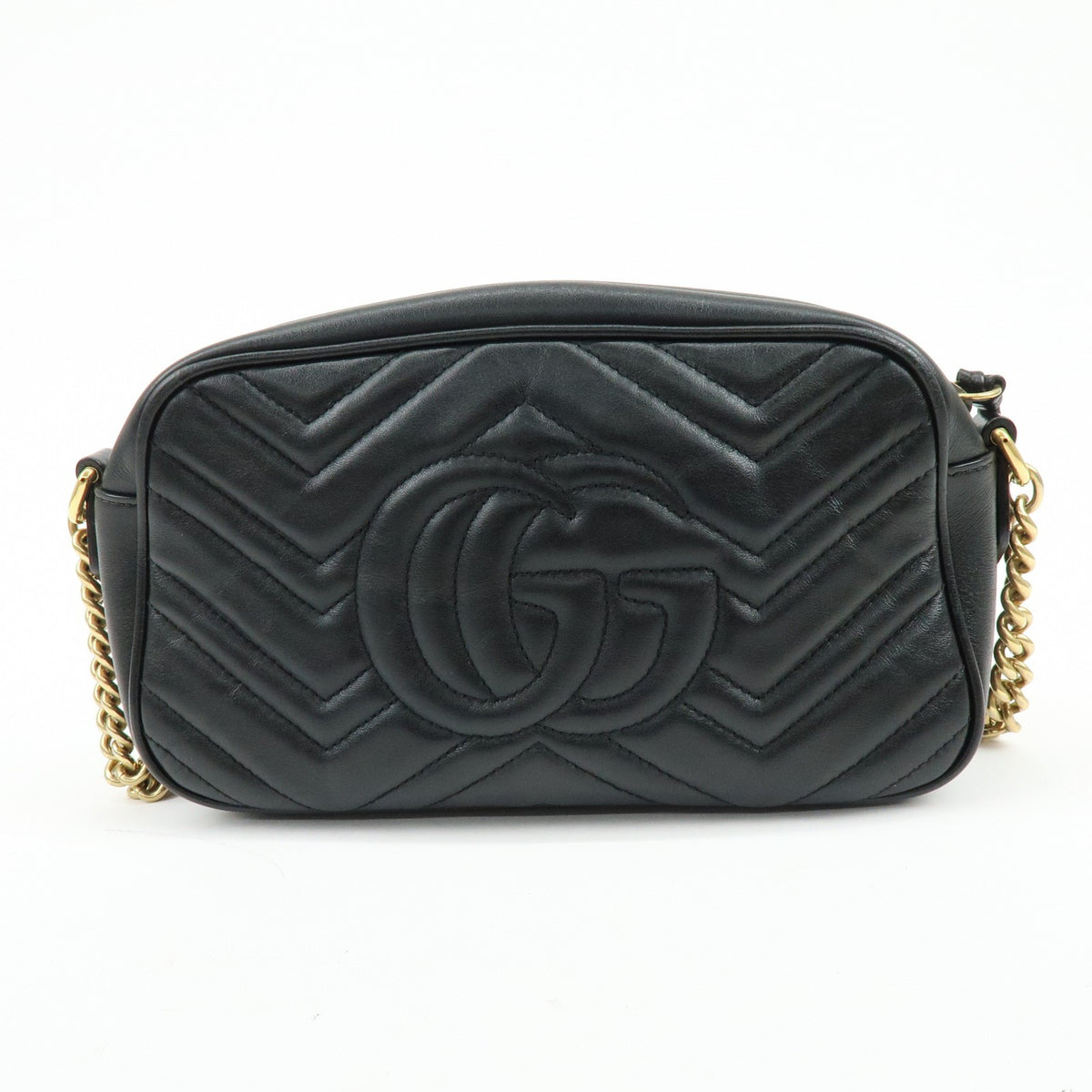 Gucci Gg Marmont Matelasse Leather Black Leather Shoulder Bag Bag (Pre-Owned)