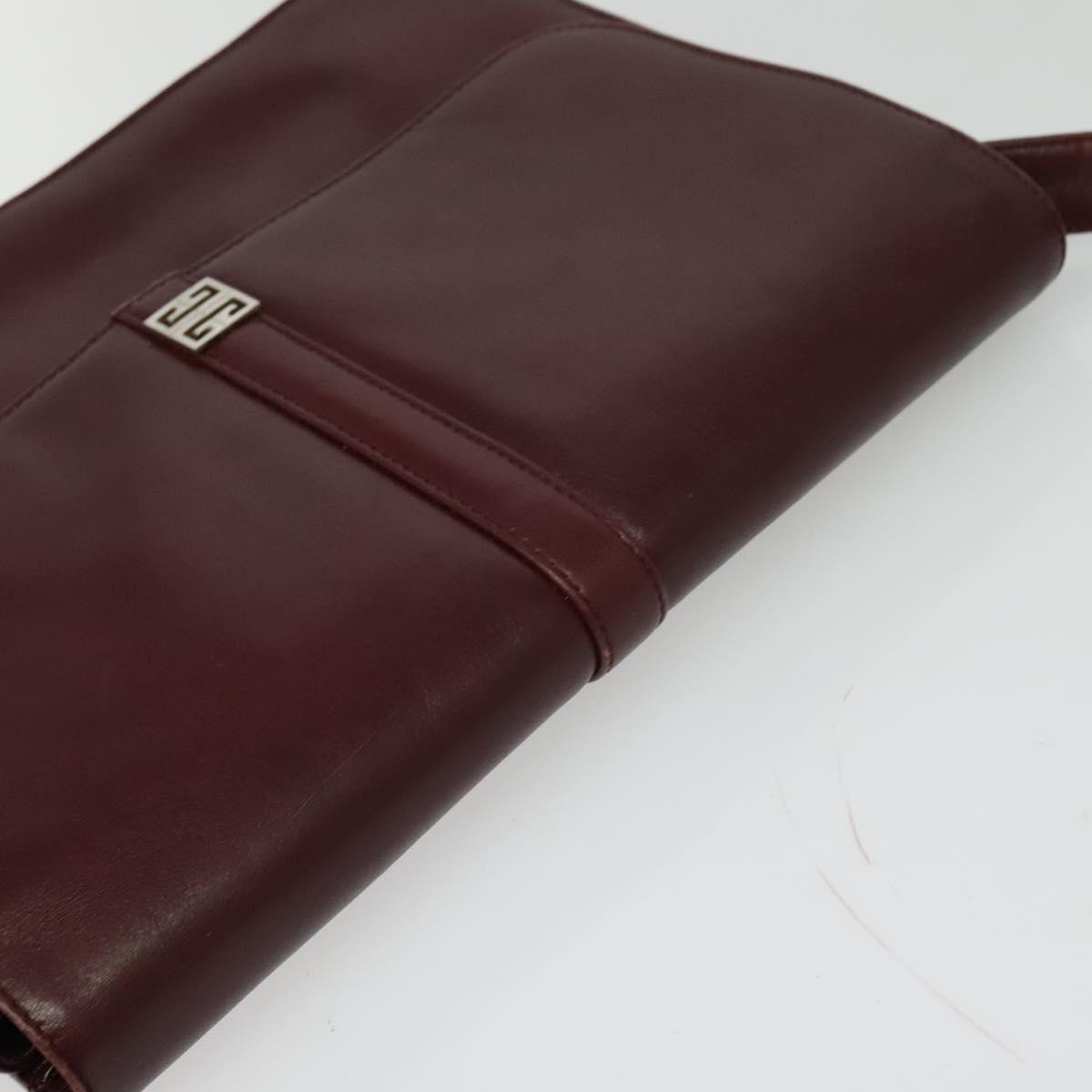 Givenchy Vintage 4G Leather Burgundy Leather Shoulder Bag Bag (Pre-Owned)