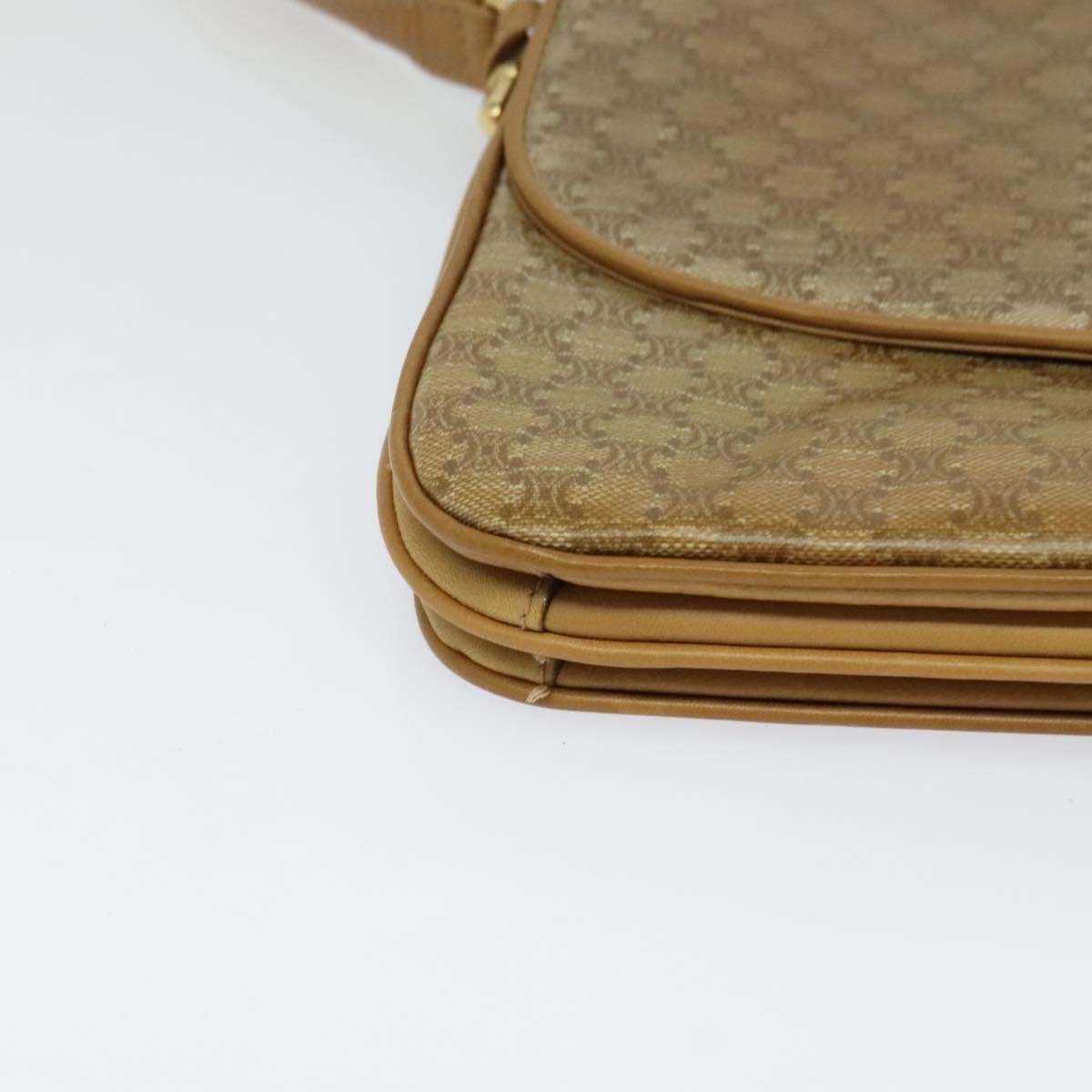 Celine Vintage Macadam Canvas And Leather Beige Canvas Shoulder Bag Bag (Pre-Owned)
