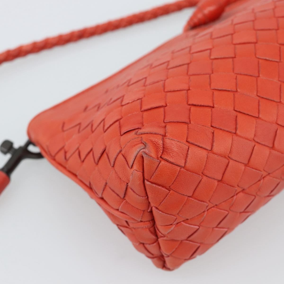 Bottega Veneta Zip Clutch Leather With Intrecciato Snakeskin Detail Red Leather Clutche & Pouche Bag (Pre-Owned)