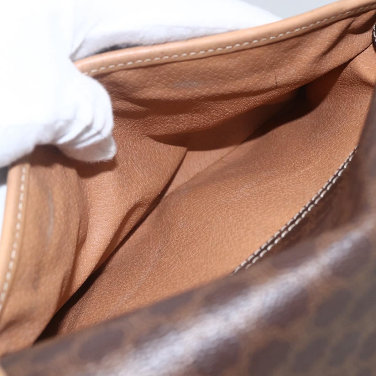 Celine Vintage Macadam Canvas And Leather Brown Canvas Shoulder Bag Bag (Pre-Owned)
