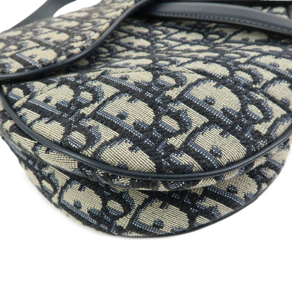 Christian Dior Saddle Oblique Canvas Navy Canvas Handbag (Pre-Owned)
