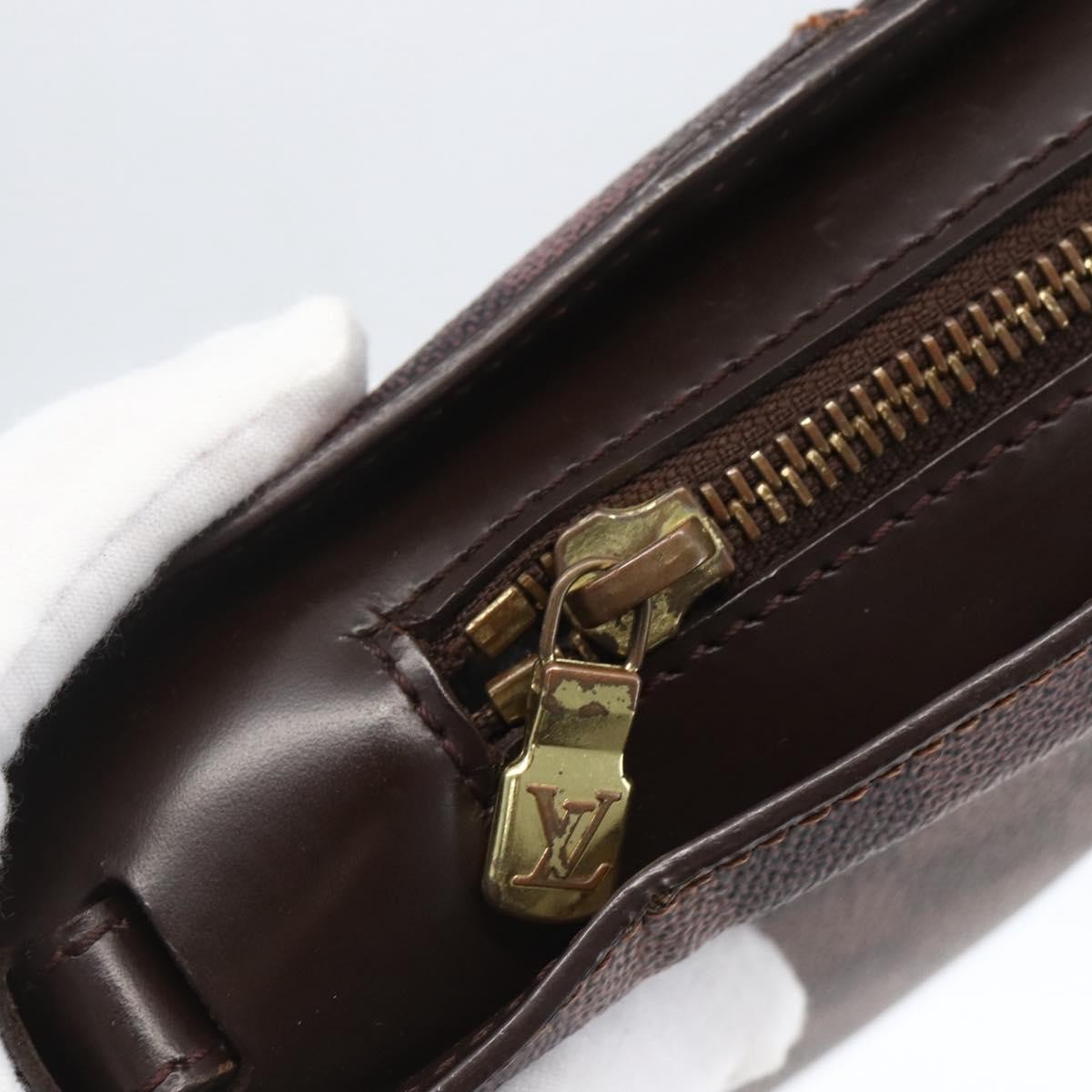 Louis Vuitton Pochette Saint Louis Damier Ebene Brown Canvas Clutche & Pouche Bag (Pre-Owned)