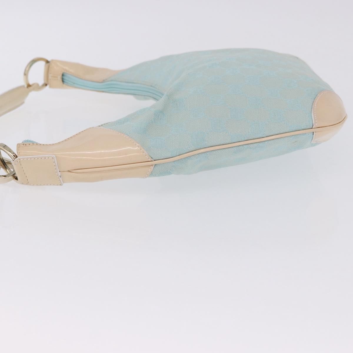 Gucci Vintage Zip Hobo Gg Canvas And Patent Blue Canvas Shoulder Bag Bag (Pre-Owned)