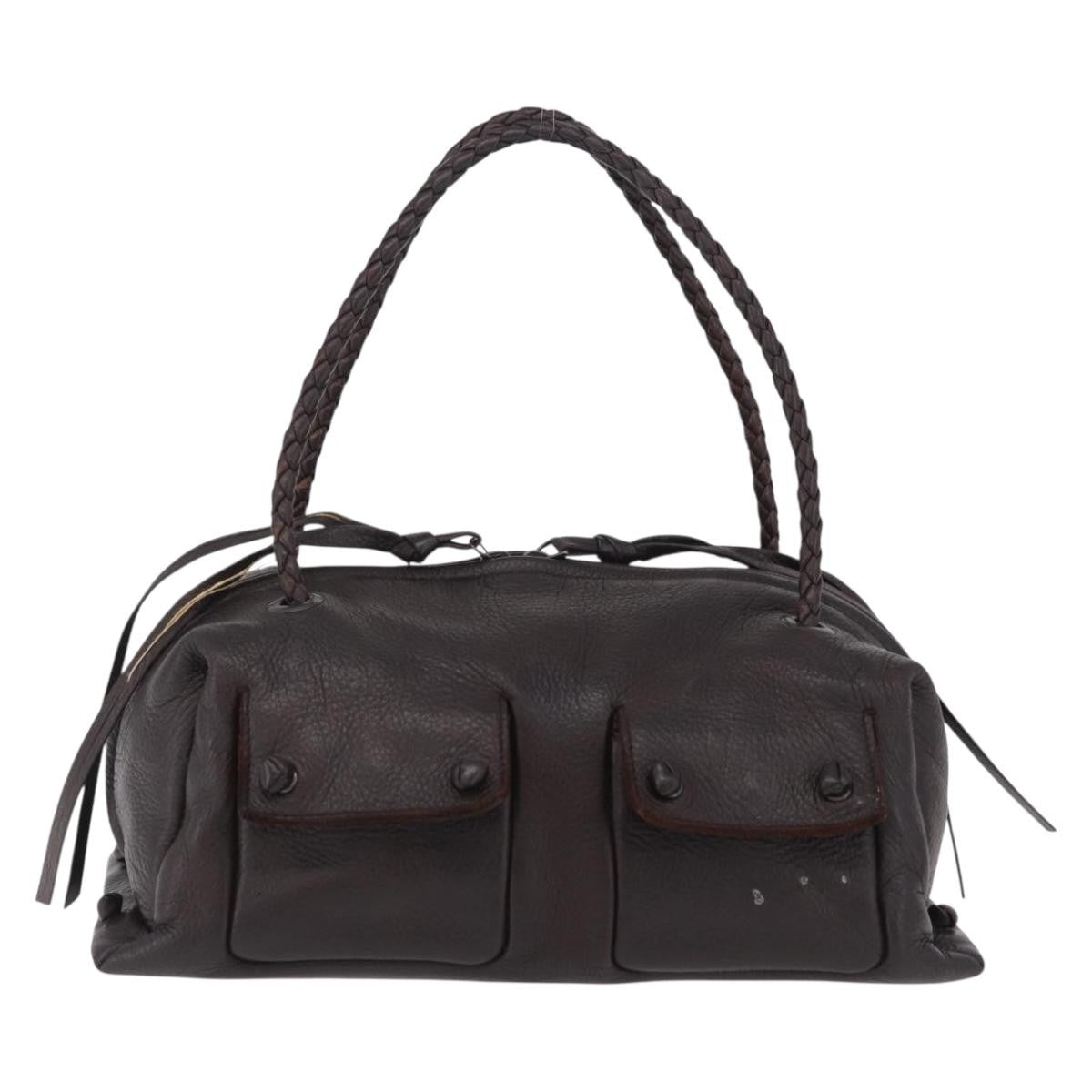 Bottega Veneta Intrecciato Handbag Intrecciato Brown Leather Handbag (Pre-Owned)