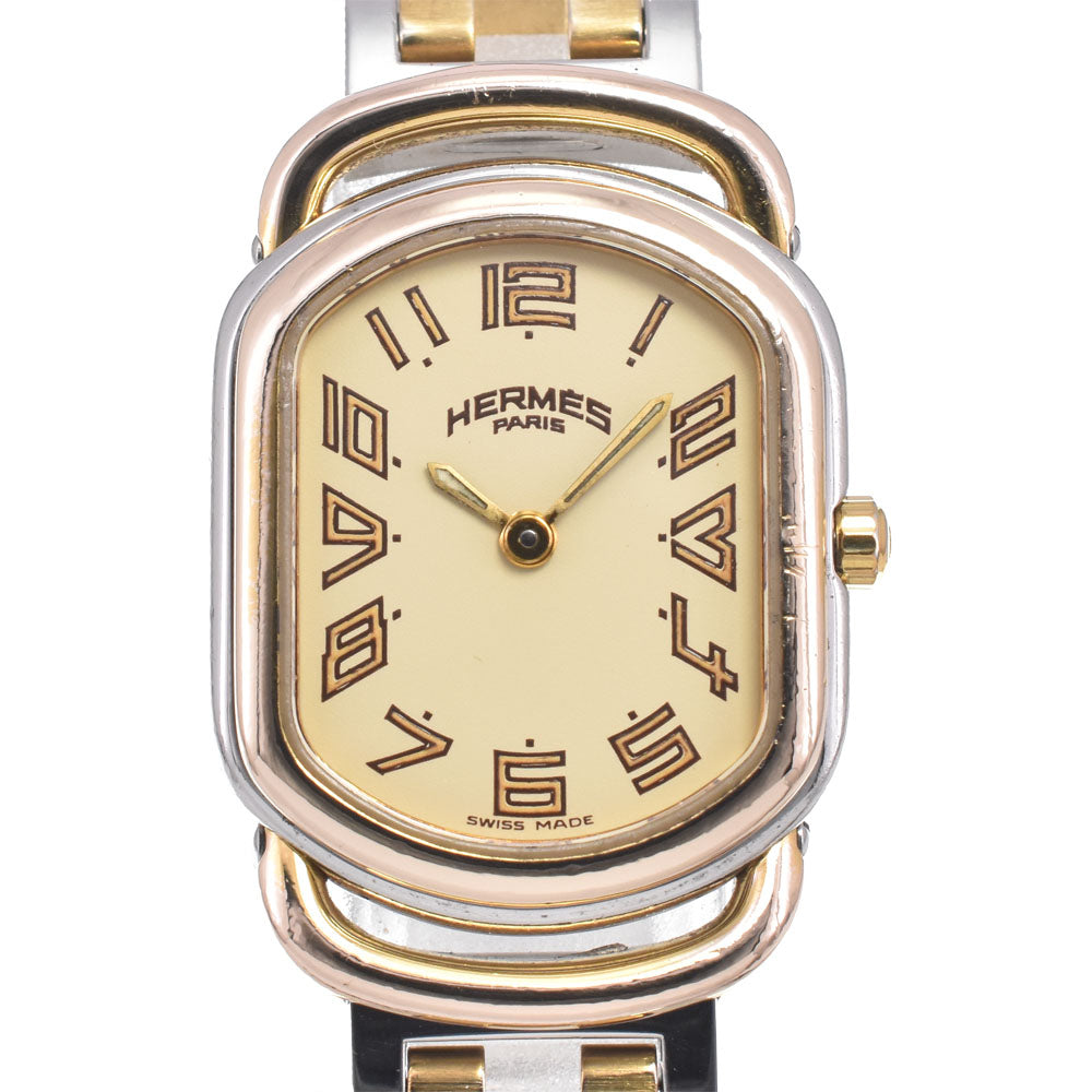 Hermes Rallye Quartz Stainless Steel And Plated Metal Watch (Pre-Owned)