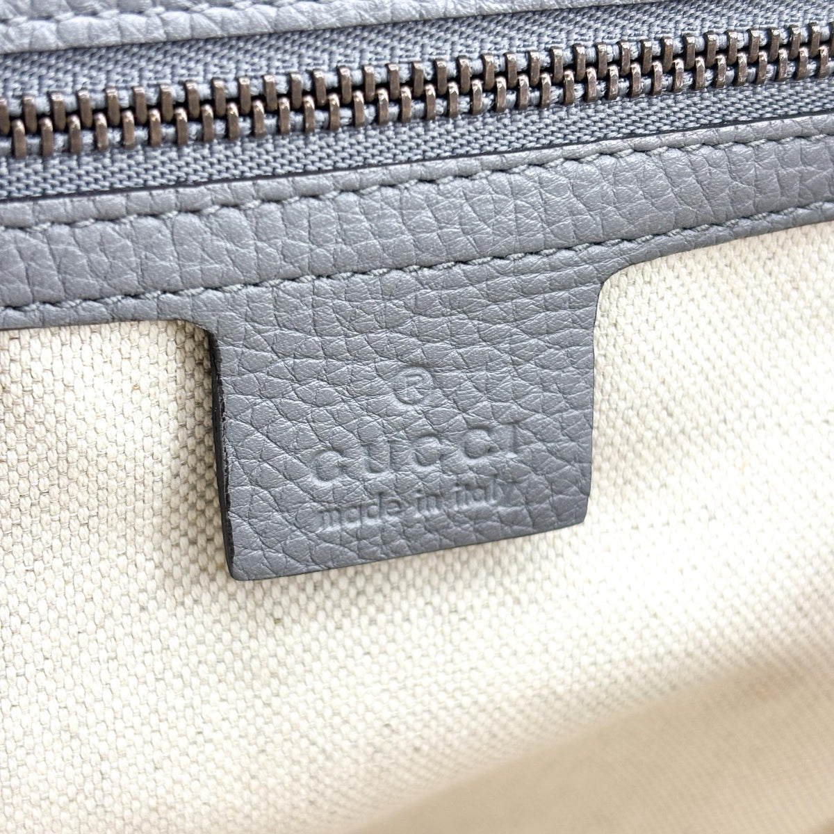 Gucci Gg Marmont Top Handle Leather Gray Leather Handbag (Pre-Owned)