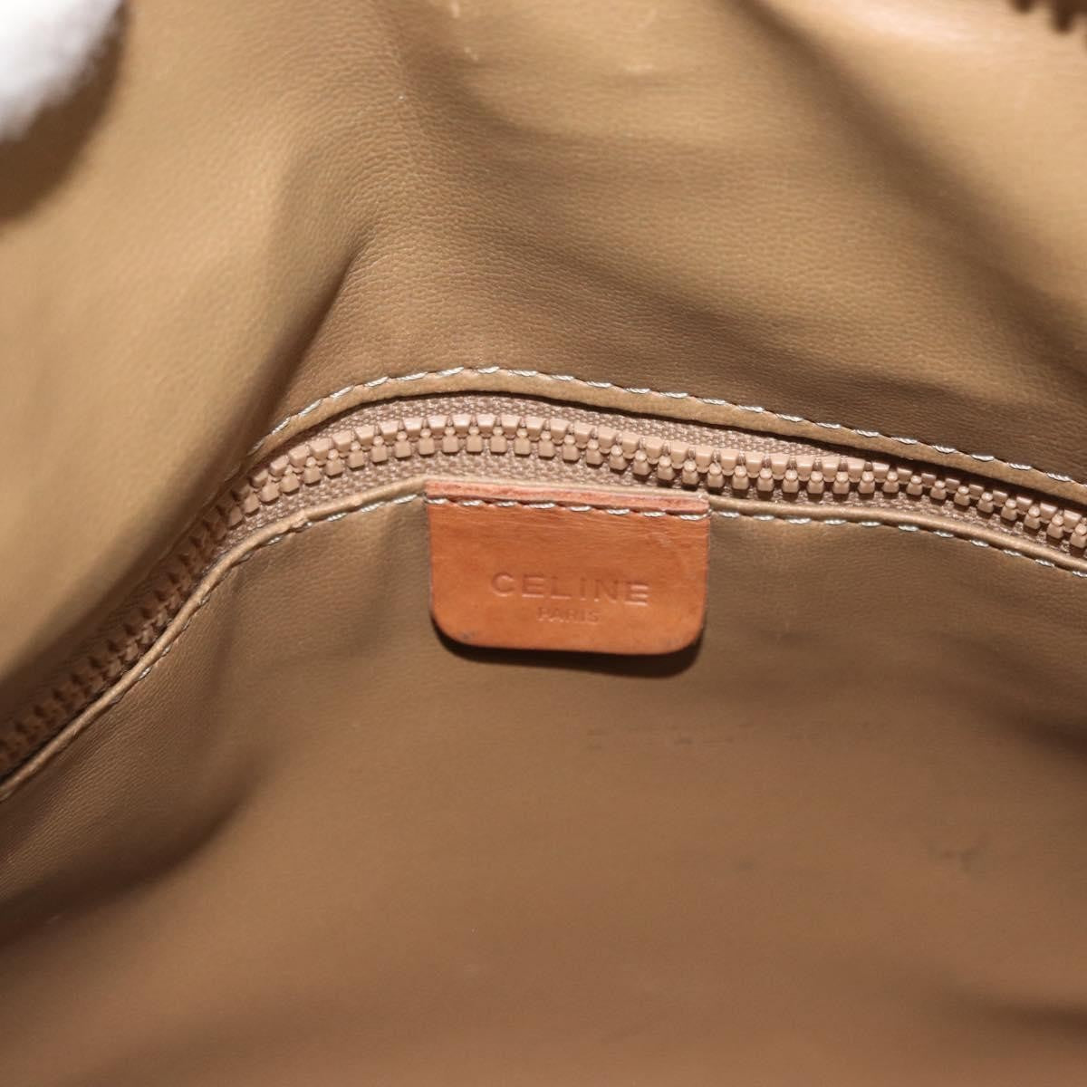 Celine Vintage Macadam Canvas And Leather Brown Canvas Handbag (Pre-Owned)