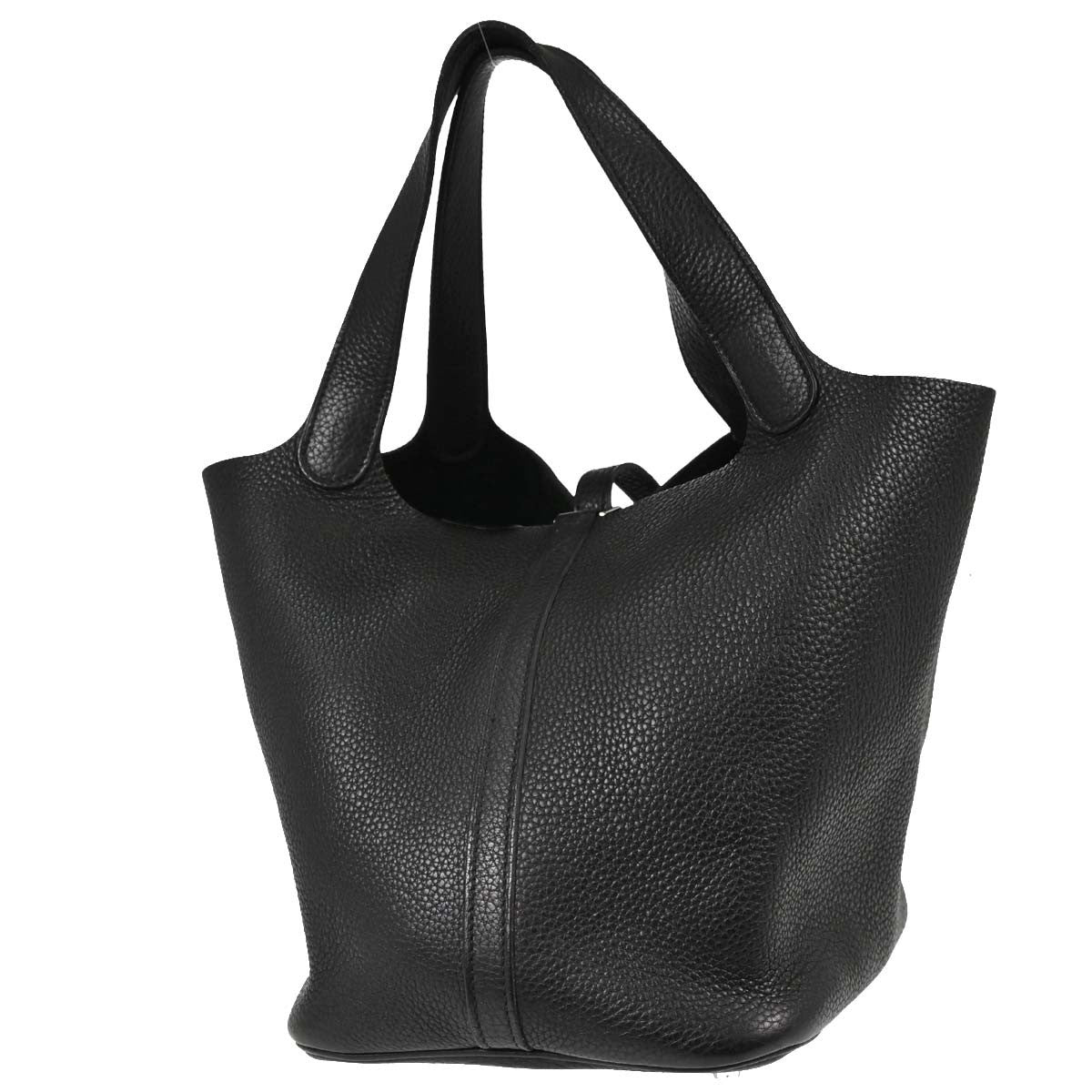 Hermes Picotin Clemence Black Leather Handbag (Pre-Owned)