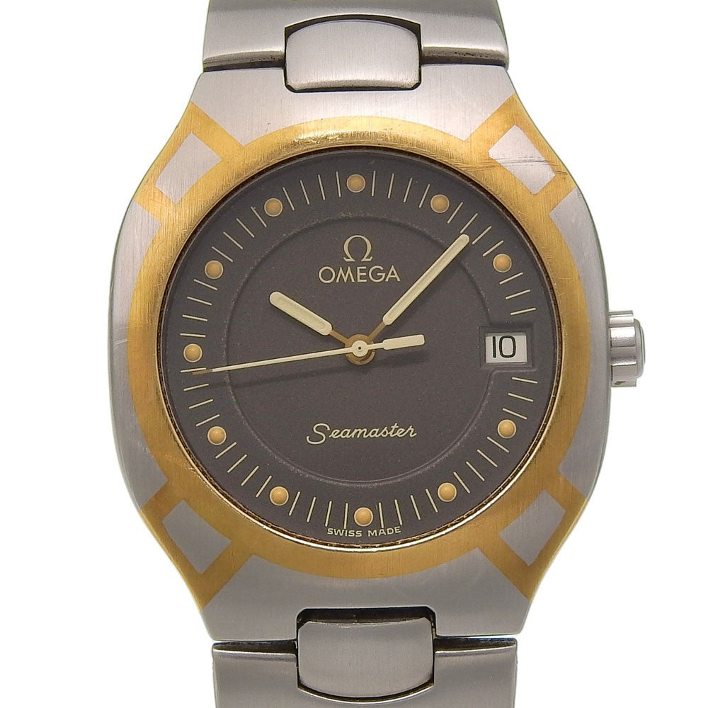 Omega Seamaster Polaris Day-Date Quartz Stainless Steel Watch (Pre-Owned)